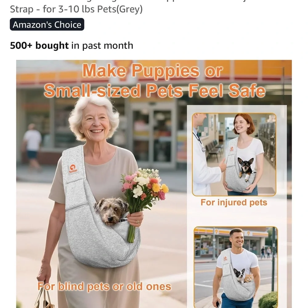 Gray Pet Sling Carrier